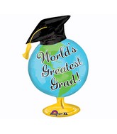 Large Shape Greatest Grad Globe Balloon
