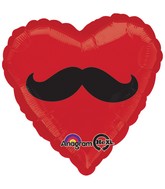 28" Mustache Heart Jumbo Balloon