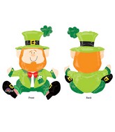 22" Airfill Only Sitting Leprechaun Balloon Packaged
