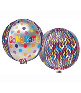 16" Congrats Dotty Geometric Orbz Balloons