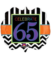 25" SuperShape Birthday Celebration 65 Balloon Packaged