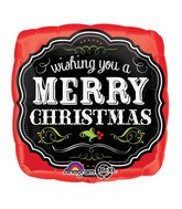 18" Merry Christmas Chalkboard Balloon Packaged