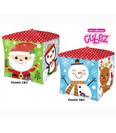 15" Cubez Holiday Characters Balloon Packaged