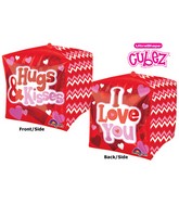 15" Cubez Love, Hugs & Kisses Balloon Packaged