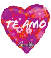 18" Te Amo Flowers Balloon (Spanish)