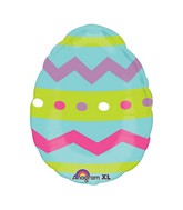 18' Junior Shape Easter Egg Stripes & Chevron