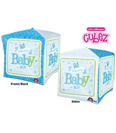 15" Cubez Welcome Baby Boy Train Balloon Packaged