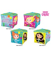 15" Cubez Happy Birthday To You Mermaids Packaged Balloon
