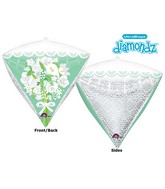 17" Ultrashape Diamondz For the Bride Floral Packaged Balloon