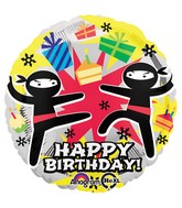 18" Ninja Birthday Balloon Packaged