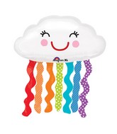 30" SuperShape Rainbow Cloud Balloon Packaged