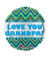 18" Love You Grandpa Chevron Balloon