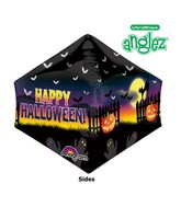 21" UltraShape Anglez Haunted Halloween Scene Packaged Balloon