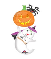 25" Giant Multi-Ghost and Pumpkin Packaged Balloon