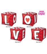 15" Cubez L-O-V-E Balloon Packaged
