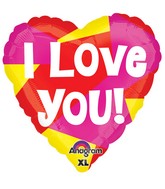 21" ColorBlast Love You Pink, Yellow & Red Balloon Packaged