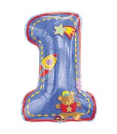 Jumbo Hugs & Stiches 1st Birthday Boy Mylar Balloon