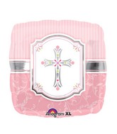 18" Communion Blessings Pink Mylar Balloon