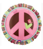 18" Hippie Chick Peace Sign Balloon