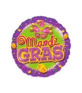 18" Mardi Gras Balloon Packaged