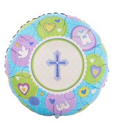 18" Sweet Christening Boy Mylar Balloon