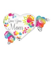 27" Jumbo Love You Mom Watercolor Balloon