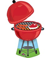 36" Jumbo Red Grill Balloon Packaged