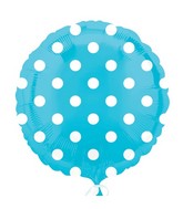 18" Caribbean Blue Dots Balloon