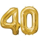 Anagram Brand Number Bunch: 4-0 Gold Balloon Packaged