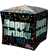15"Cubez Jumbo Brilliant Birthday Balloon Packaged
