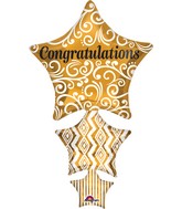25" Jumbo Congratulations Stacked Star Balloon