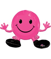19" Airfill Only Happy Face Pink Balloon Packaged