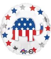 18" Election Elephant Balloon Packaged