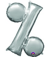 Airfill Only Symbol " !%" Silver Balloon Packaged