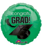 18" Congrats Grad Balloon Green