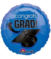 18" Congrats Grad Balloon Royal Blue