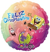 18" SpongeBob Feliz Cumpleanos with Patrick Balloon (Spanish)