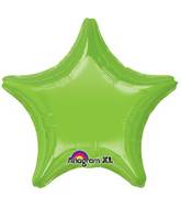 18" Iridescent Lime Green Decorator Star Anagram Brand Balloon