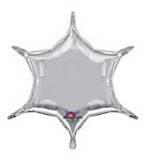 22" Silver 6-Point Star Foil Balloon