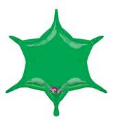 22" Green 6-Point Star Foil Balloon