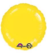 18" Metallic Yellow Circle Anagram Brand Balloon