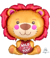 28" Wild About You Lion Balloon