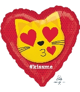 18" Cat Emoticon Kiss Balloon