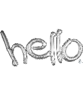 33" Airfill Only Freestyle Phrase "Hello" Silver Balloon
