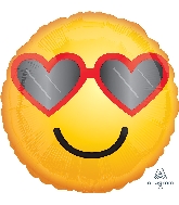 18" Heart Glasses Emoticon Balloon