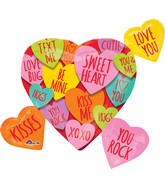 27" Hearts with Messages Cluster Balloon