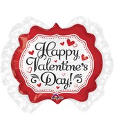 30" Happy Valentine's Day Marquee Heart Ruffle Balloon