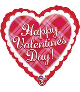 18" Happy Valentine's Day Plaid Balloon