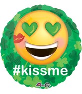 18" St. Pat's Kiss Me Emoticon Balloon