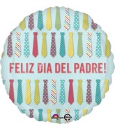 18" Feliz Dia Del Padre Ties Balloon (Spanish)